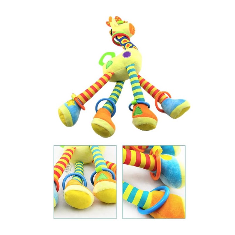 Chocalho Mordedor Girafa Amarelo - Shiny Toys
