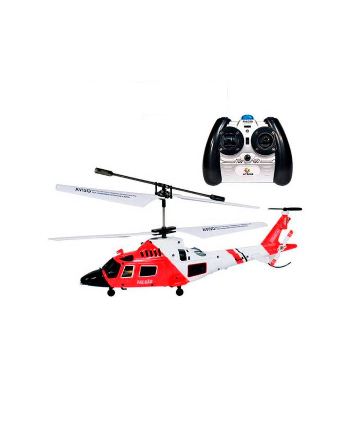 Helicóptero De Controle Remoto Falcão 3 Canais - Zein Com Giroscópio e Luzes