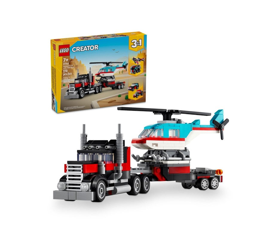 Lego Creator Caminhão Plataforma Com Helicóptero - 31146