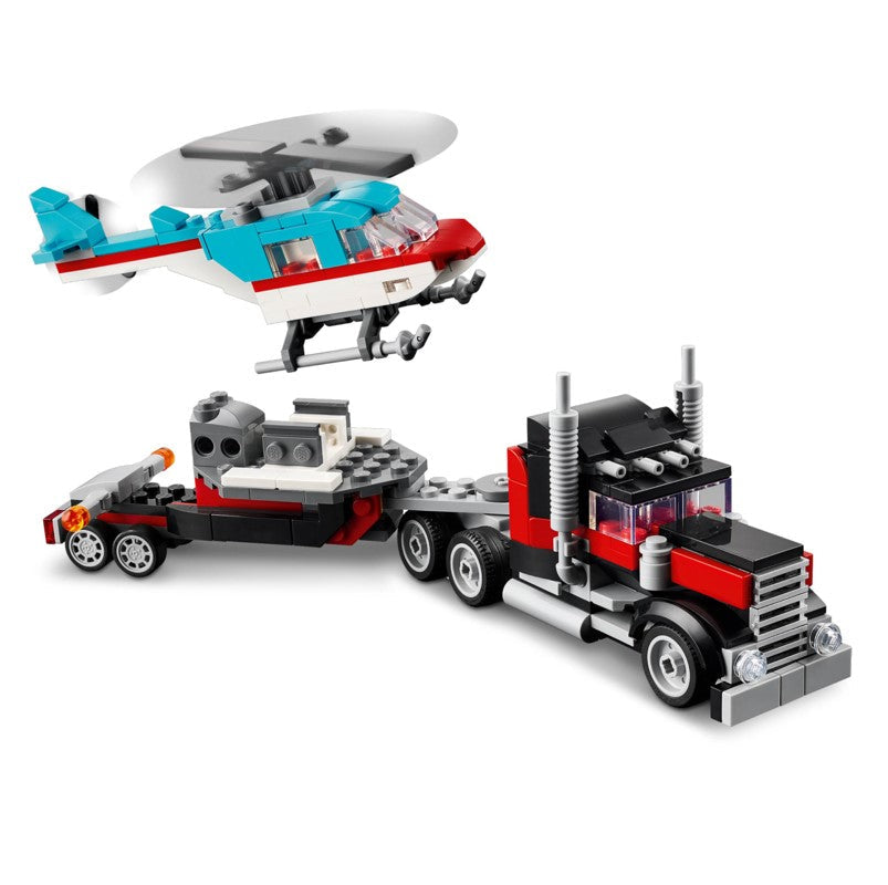 Lego Creator Caminhão Plataforma Com Helicóptero - 31146