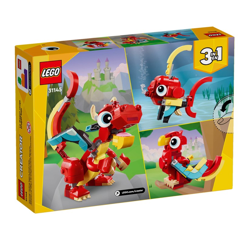 Lego Creator 3 em 1 Dragão Vermelho - 31145
