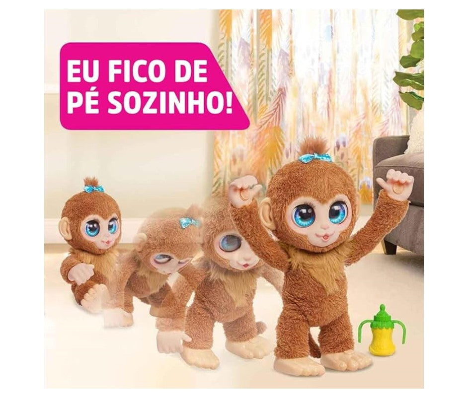 Pelúcia Interativa Macaco Peanut 38cm Com Som - Sunny