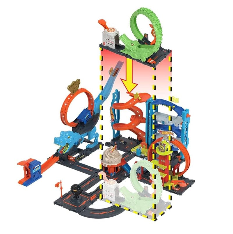 Hot Wheels City Pista Ataque Do Crocodilo - Mattel