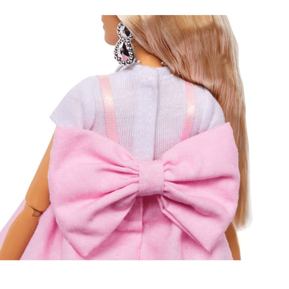 Barbie Deluxe Cabelo Loiro Vestido Rosa com Laço - Mattel