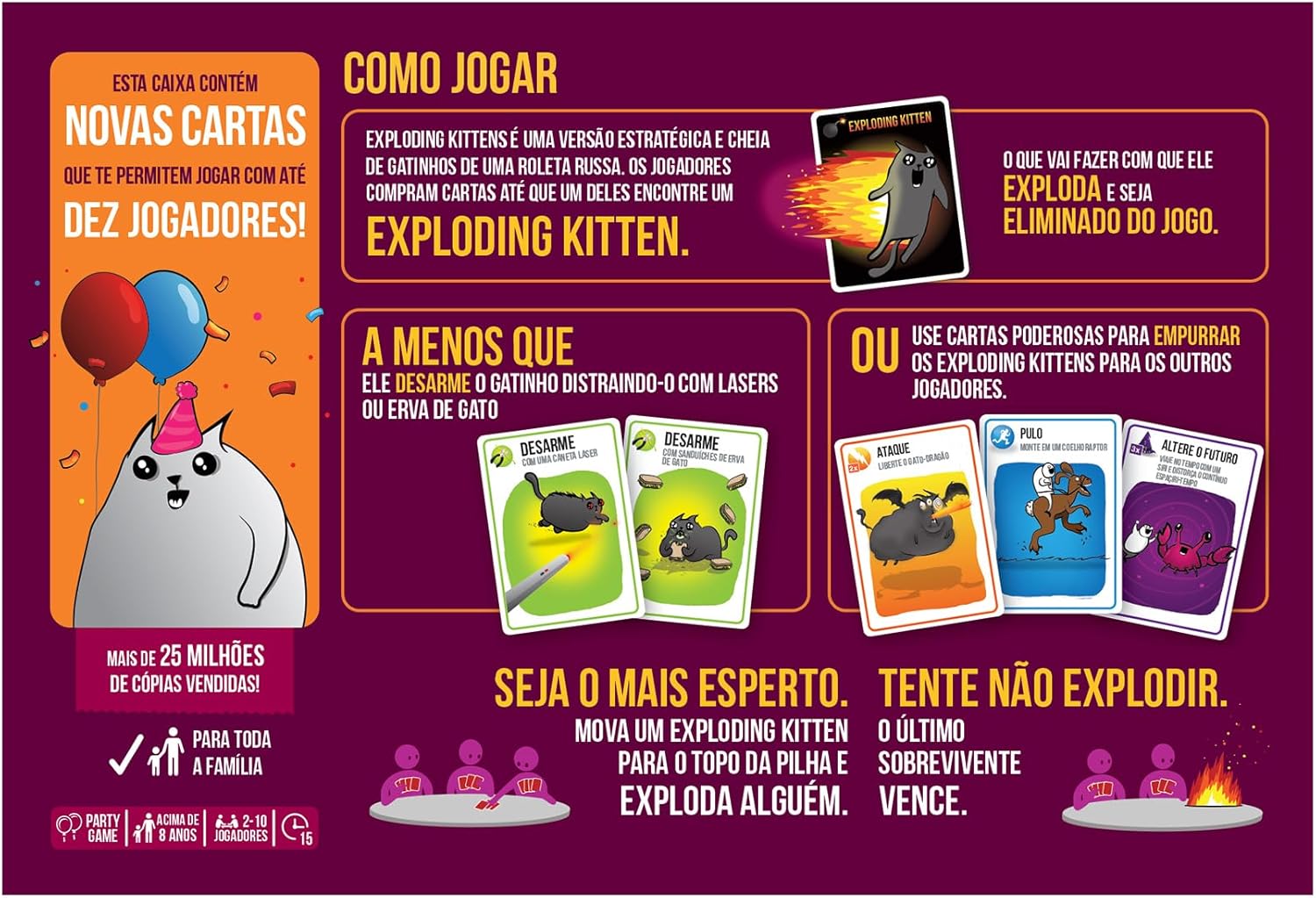 Exploding Kittens Para a Galera - Galápagos