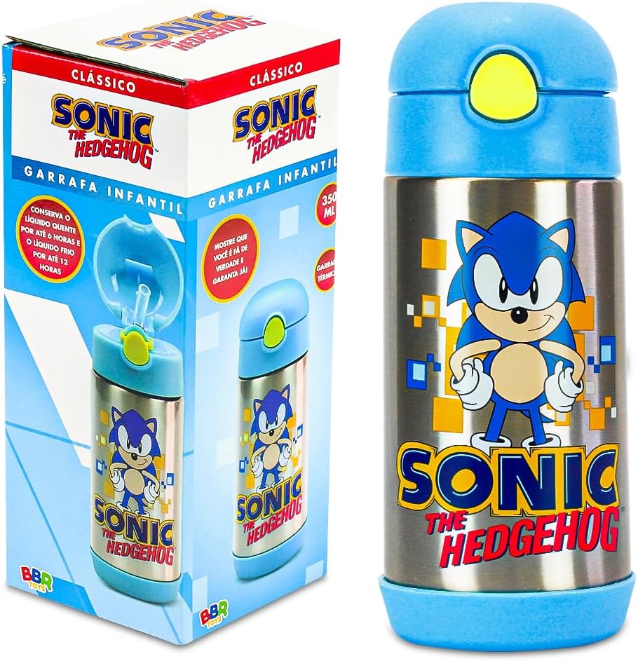 Garrafa Térmica Infantil Sonic Azul 350 ML