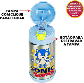 Garrafa Térmica Infantil Sonic Azul 350 ML