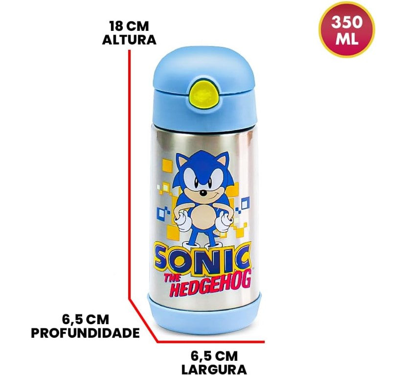 Garrafa Térmica Infantil Sonic Azul 350 ML