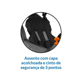 Carrinho de Passeio Smart Baby Comfort Bandeirante Grafite