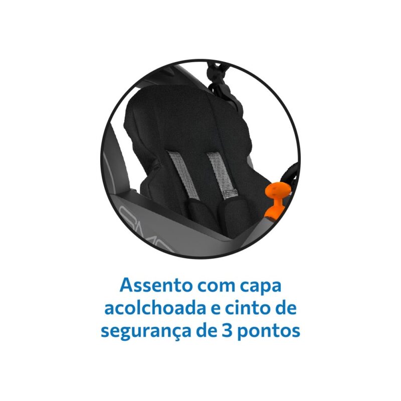 Carrinho de Passeio Smart Baby Comfort Bandeirante Grafite