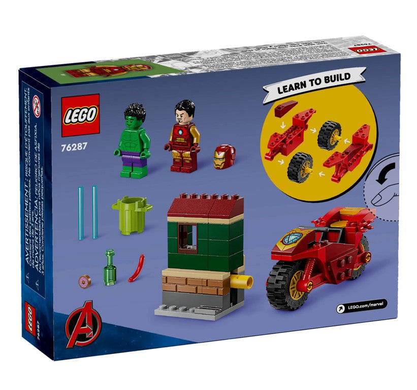 Lego Marvel Homem de Ferro com Motocicleta e o Hulk 76287